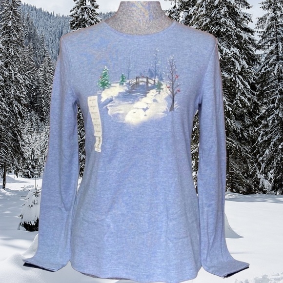 New with tag croft & barrow long sleeve tee SZ small NWT shirt with rhinestone - Picture 1 of 4